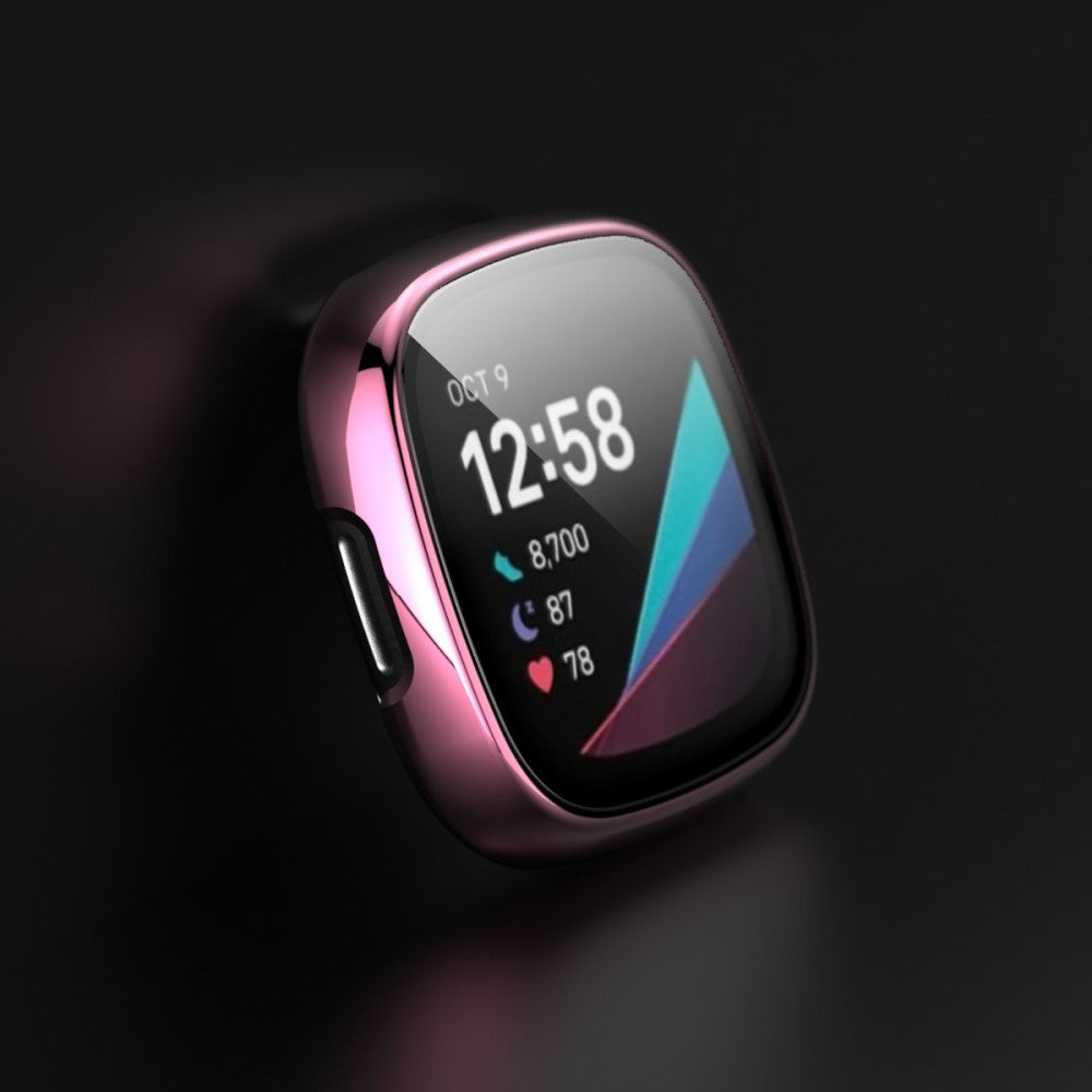 Rigtigt Flot Universal Cover med Skærmbeskytter i Plastik og Hærdet Glas passer til Fitbit Sense 1 / Fitbit Versa 3