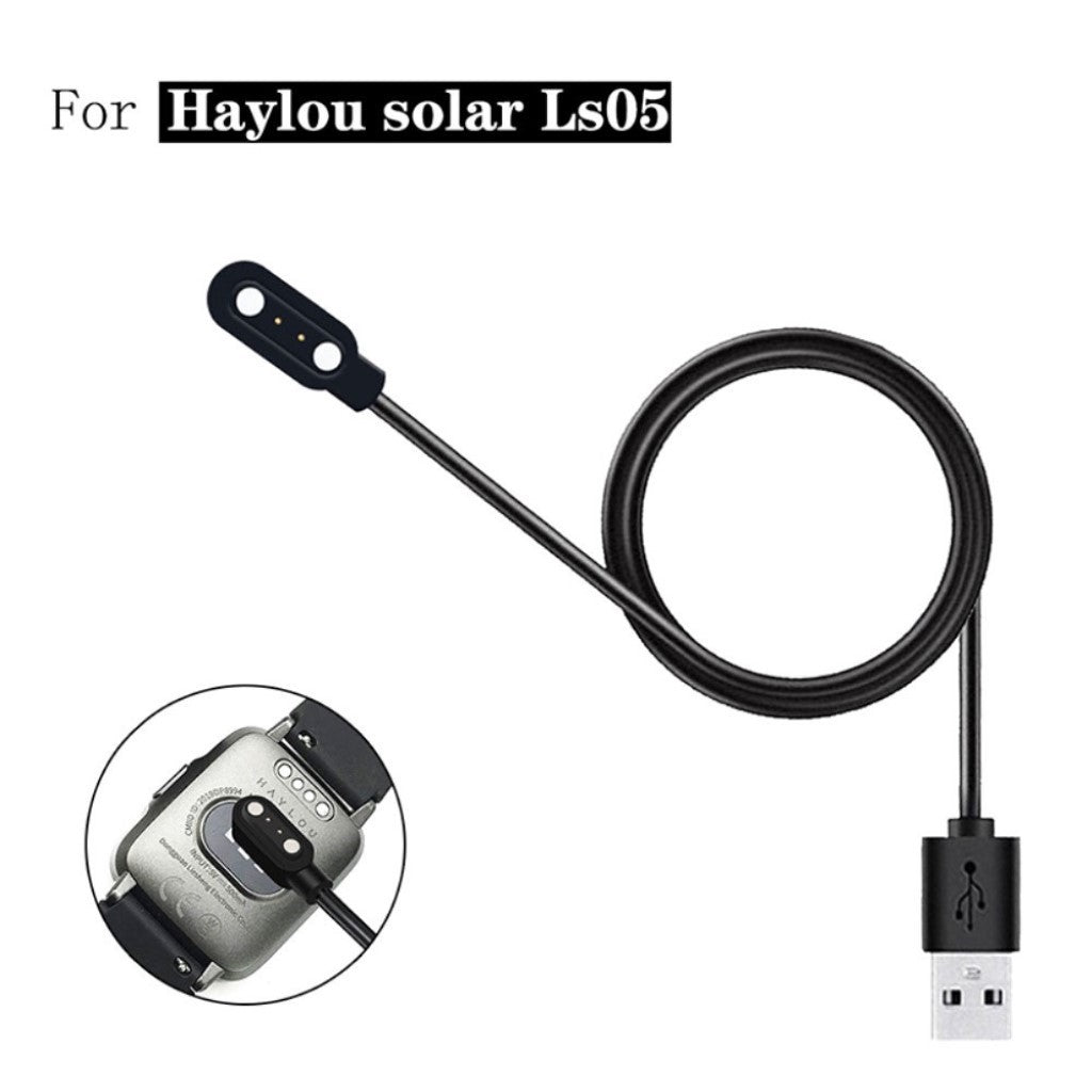 USB Ladestation passer til Haylou SmartWatch / Haylou Solar Hot på udsalg