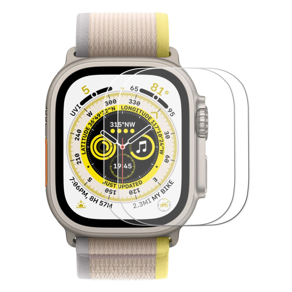 2stk Hærdet Glas 0.2mm Skærmbeskytter passer til Apple Watch Ultra