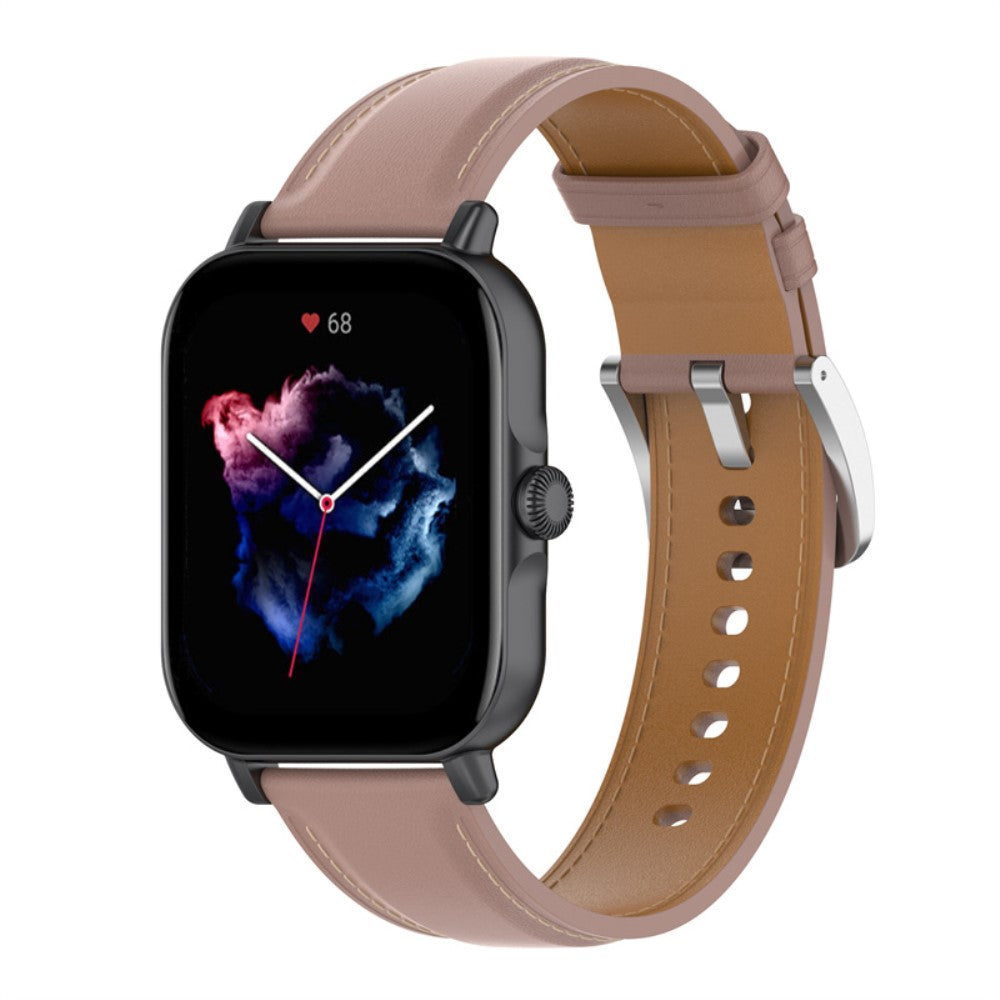 Cool Ægte Læder Universal Rem passer til Amazfit GTS 3 / Amazfit Bip U