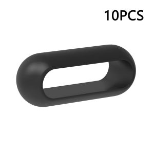 10Pcs Xiaomi Smart Band 8 Pro Watch Band Silicone Holder Loop Watch Strap Fastener Ring - Black