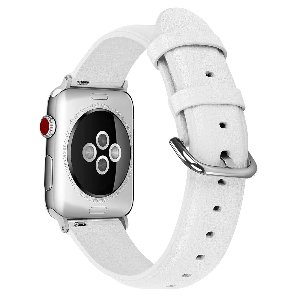 Slidstærk Ægte Læder Rem passer til Apple Watch Series 7 45mm