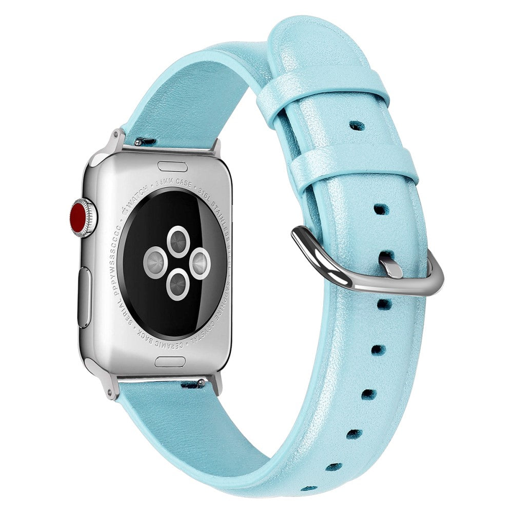 Slidstærk Ægte Læder Rem passer til Apple Watch Series 7 45mm