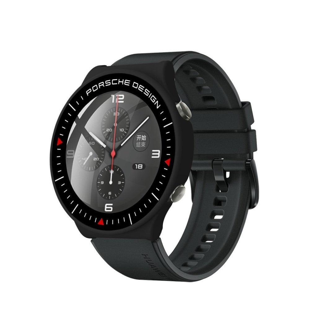 Super Fint Cover med Skærmbeskytter i Plastik og Hærdet Glas passer til Huawei Watch GT 2 Pro (Porsche Design)