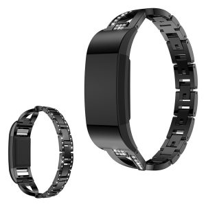 Supercool Metal Og Rhinsten Rem passer til Fitbit Charge 2 Udsalg