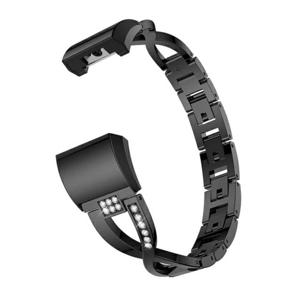 Supercool Metal Og Rhinsten Rem passer til Fitbit Charge 2 Udsalg