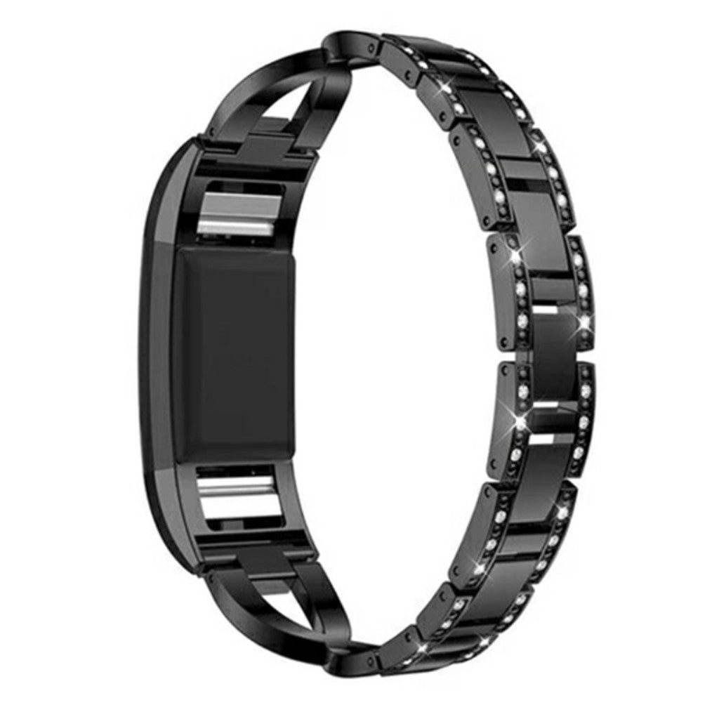 Supercool Metal Og Rhinsten Rem passer til Fitbit Charge 2 Udsalg
