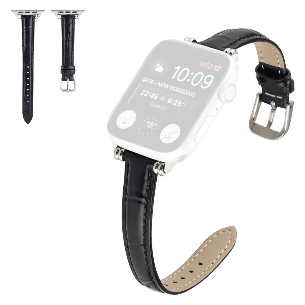 Super Hårdfør Ægte Læder Universal Rem passer til Apple Smartwatch