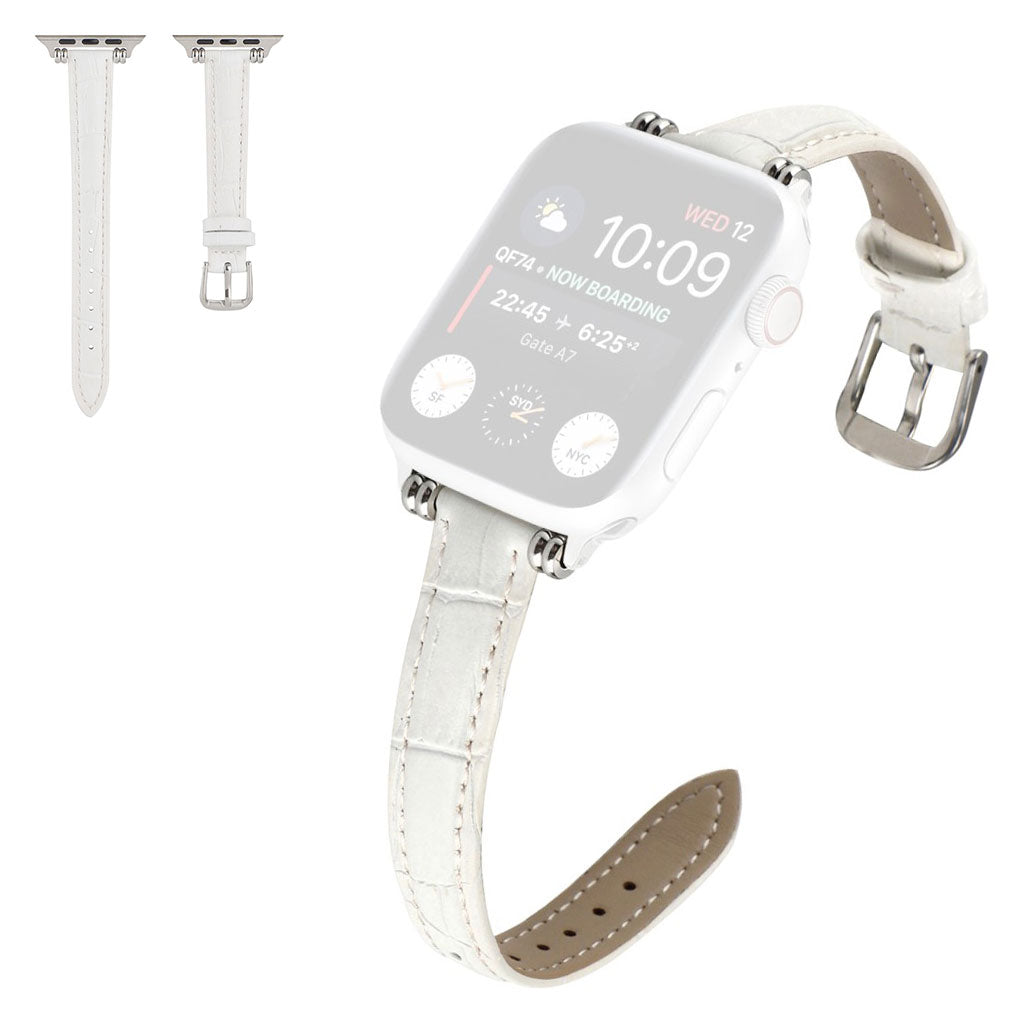 Super Hårdfør Ægte Læder Universal Rem passer til Apple Smartwatch