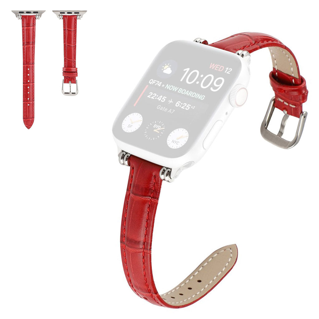 Super Hårdfør Ægte Læder Universal Rem passer til Apple Smartwatch
