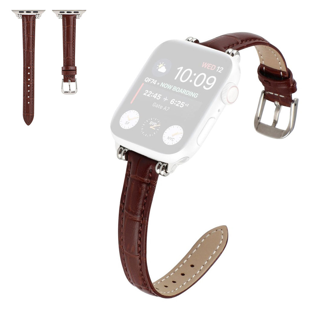 Super Hårdfør Ægte Læder Universal Rem passer til Apple Smartwatch