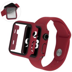 Silikone Cover med Rem og Hærdet Glas passer til Apple Watch Series 7 41mm
