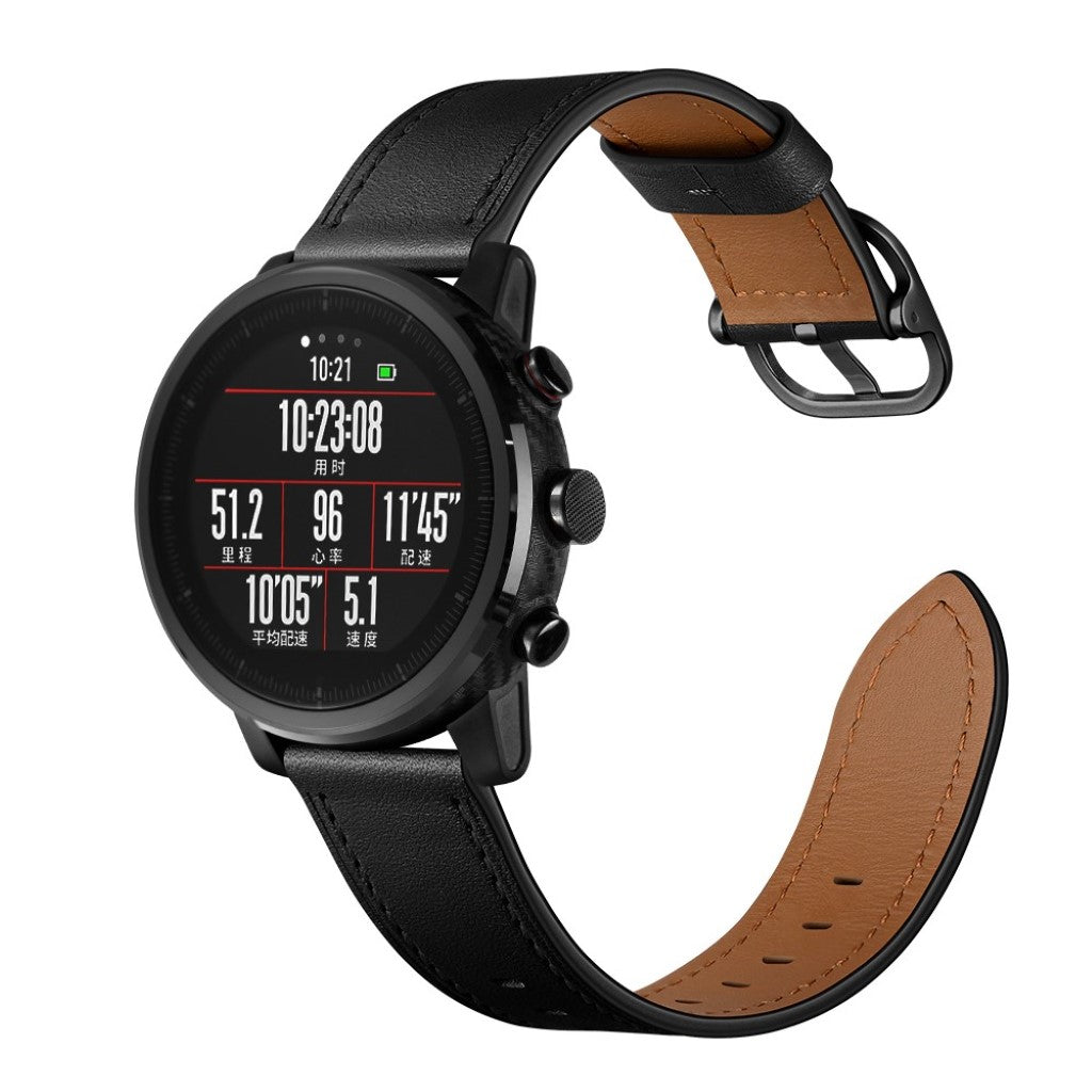 Ægte Læder Universal Rem passer til Amazfit Stratos 2 \ 2s / Amazfit 1 Online salg