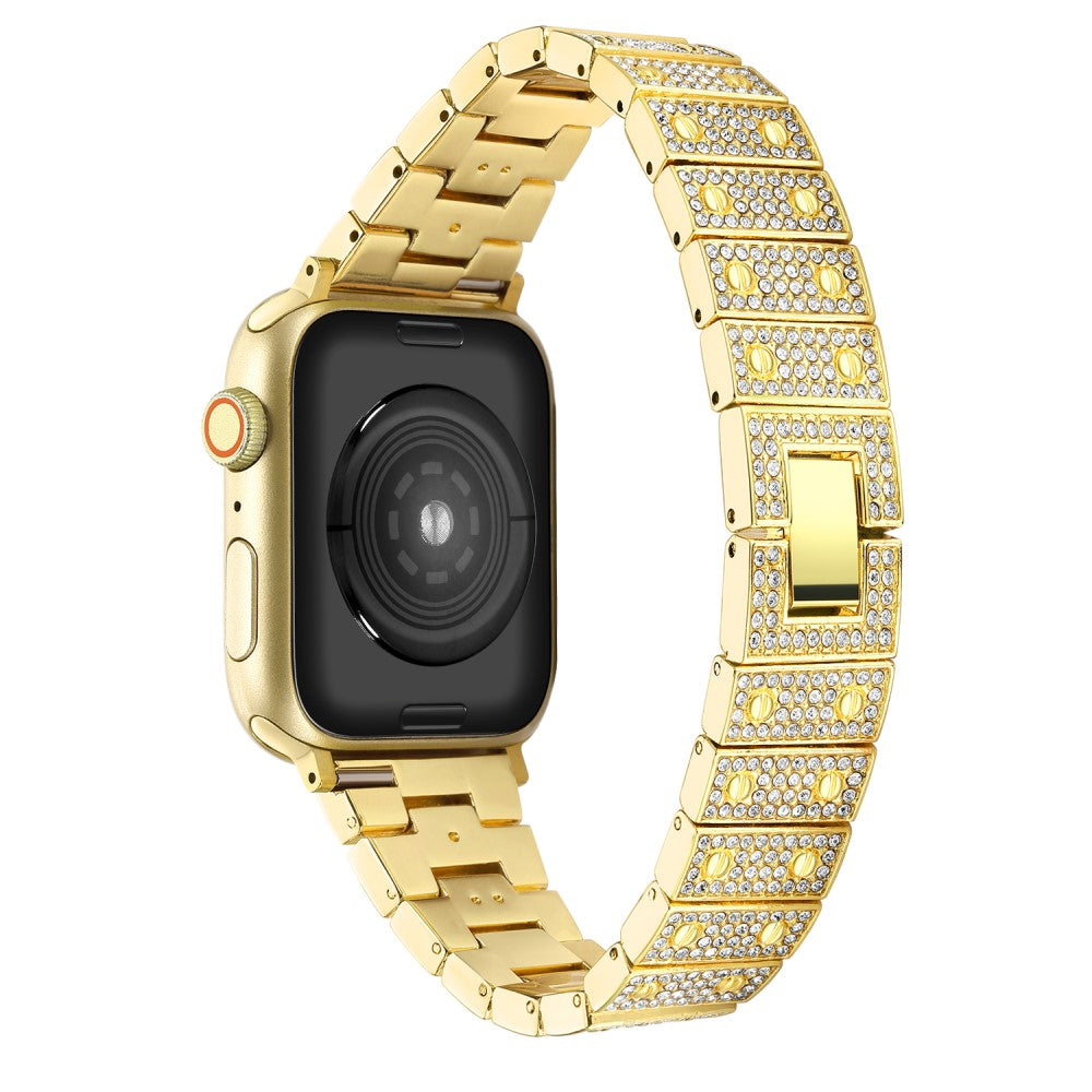 Super Smuk Metal Og Rhinsten Rem passer til Apple Watch Series 7 41mm