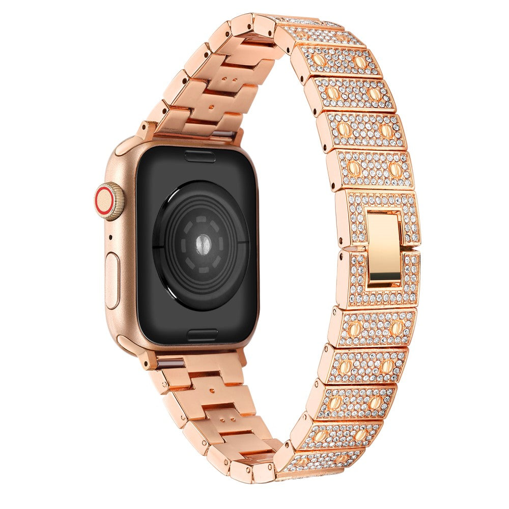 Super Smuk Metal Og Rhinsten Rem passer til Apple Watch Series 7 41mm