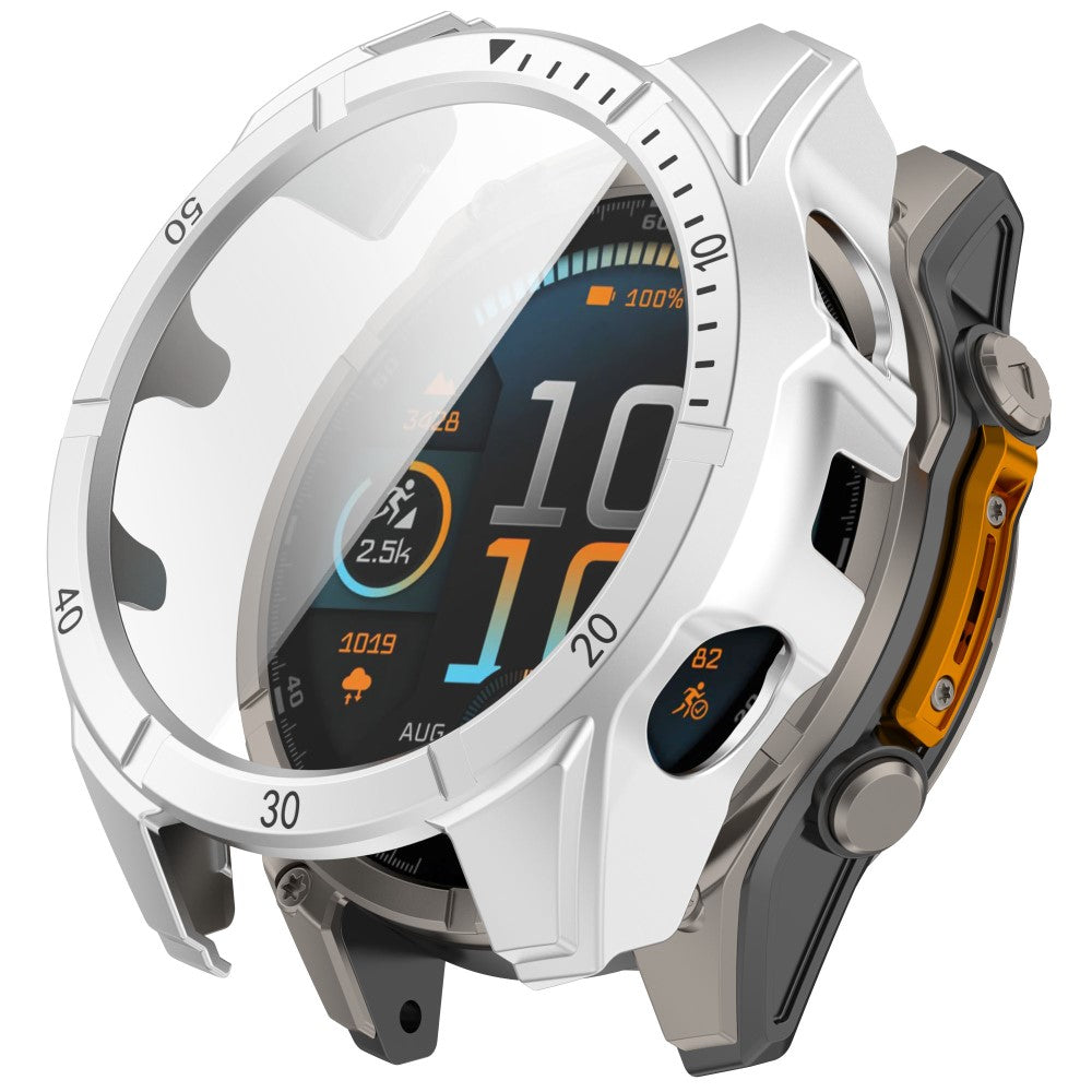 Mega Flot Cover med Skærmbeskytter i Glas og Silikone passer til Garmin Fenix 8 Solar 51mm
