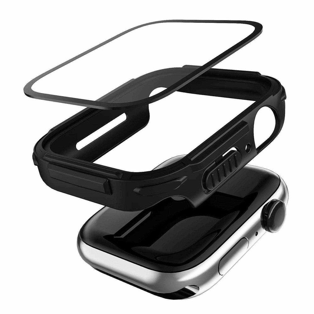 Super Godt Cover med Skærmbeskytter i Plastik og Hærdet Glas passer til Apple Watch Series 7 45mm