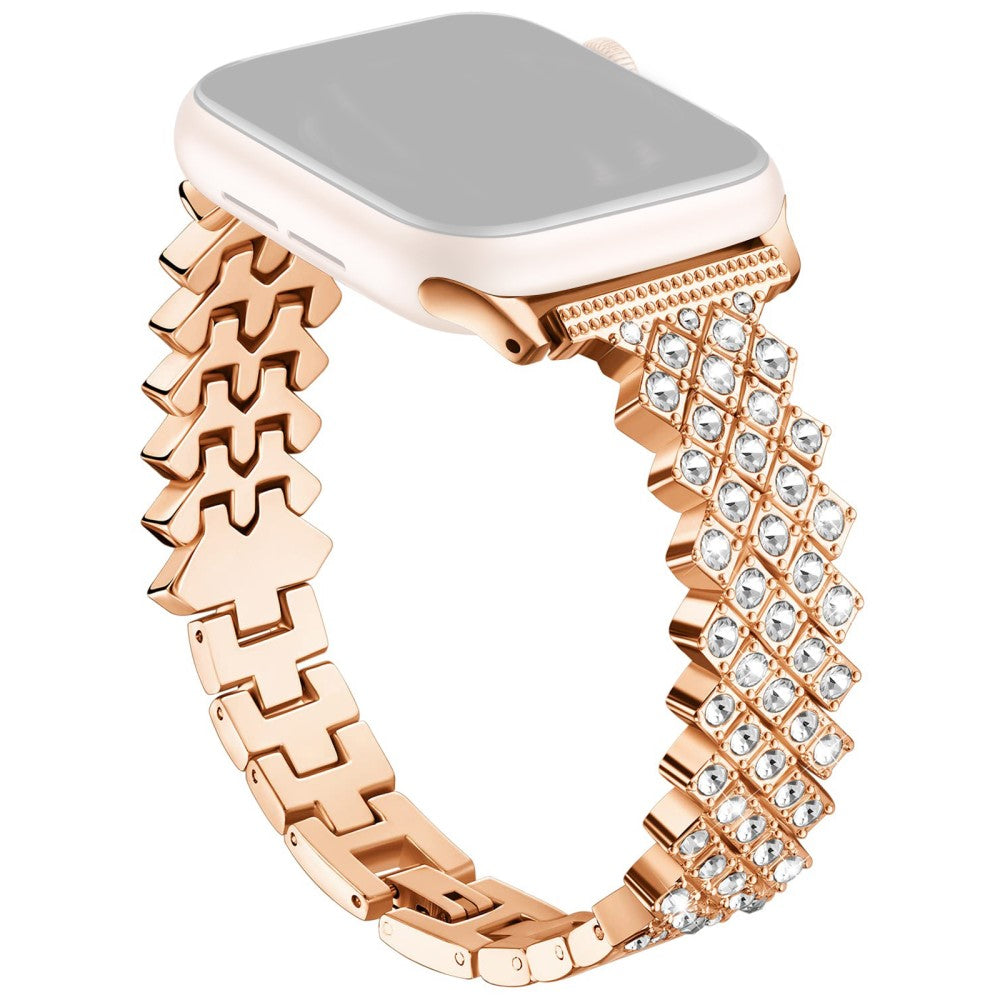 Super Holdbart Metal Og Rhinsten Universal Rem passer til Apple Smartwatch