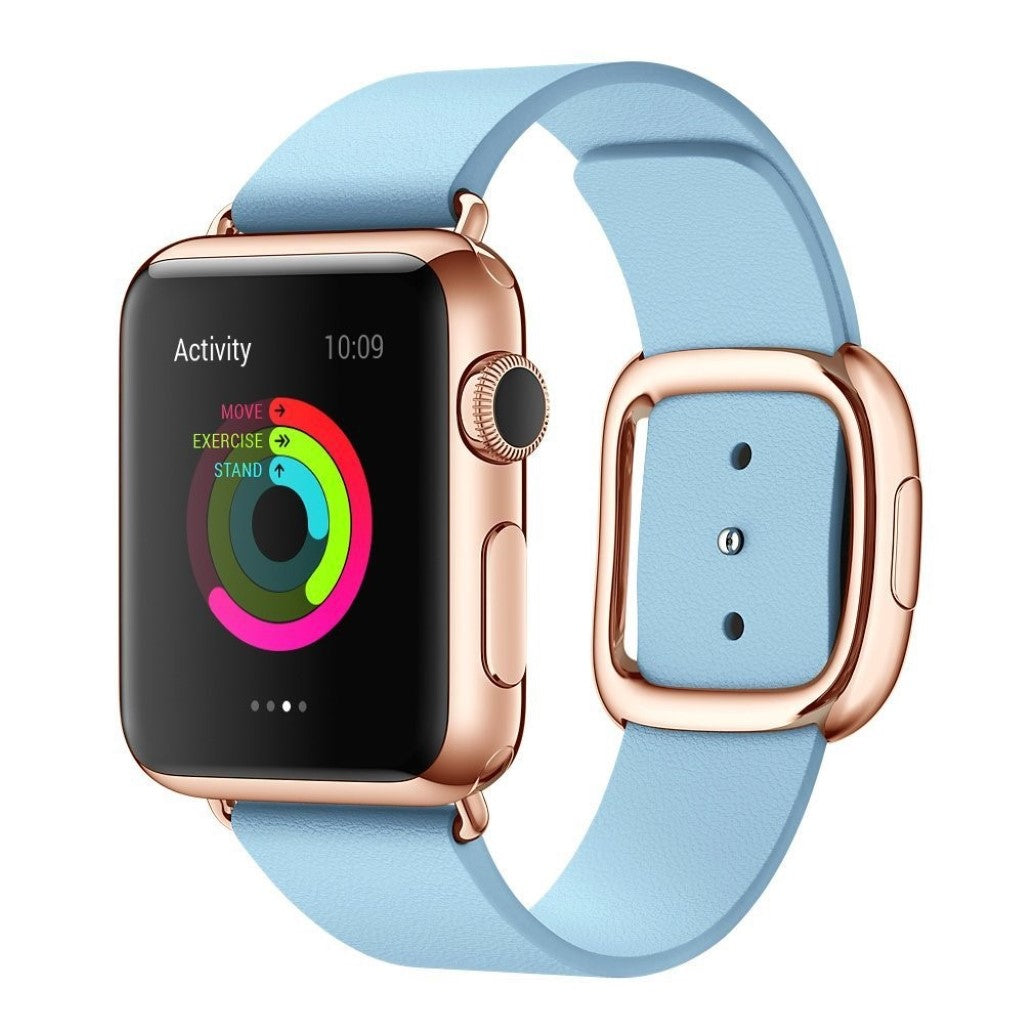 Vildt Hårdfør Ægte Læder Rem passer til Apple Watch Series 4 44mm Online nu