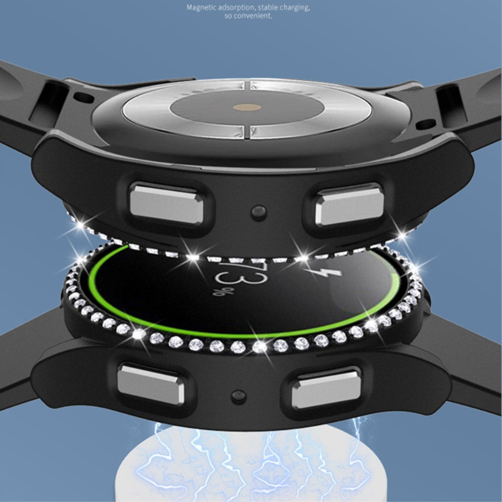Vildt Flot Cover med Skærmbeskytter i Plastik og Rhinsten passer til Samsung Galaxy Watch 5 (44mm)