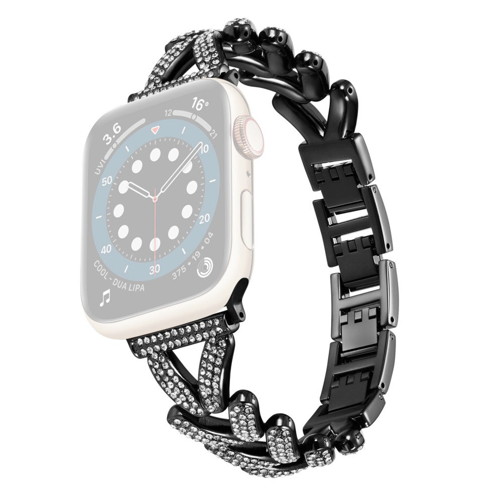 Vildt Fed Metal Og Rhinsten Universal Rem passer til Apple Smartwatch Udsalg