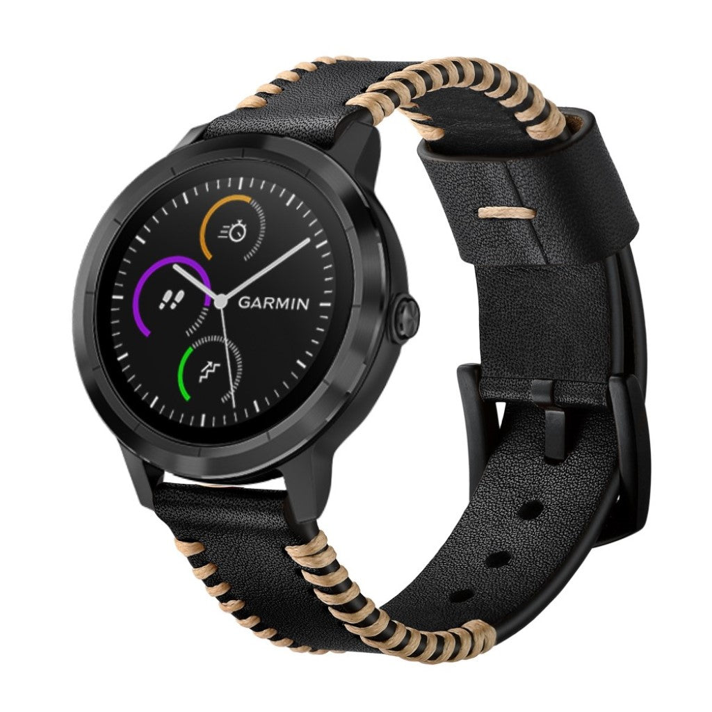Ægte Læder Universal Rem passer til Garmin Vivoactive 3 / Garmin Vivomove HR