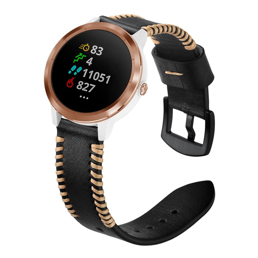 Ægte Læder Universal Rem passer til Garmin Vivoactive 3 / Garmin Vivomove HR