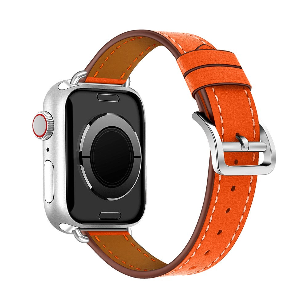 Rigtigt Slidstærk Ægte Læder Rem passer til Apple Watch Series 7 41mm