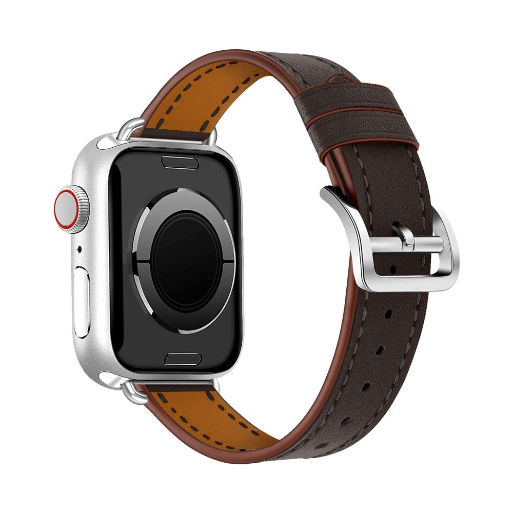 Rigtigt Slidstærk Ægte Læder Rem passer til Apple Watch Series 7 41mm
