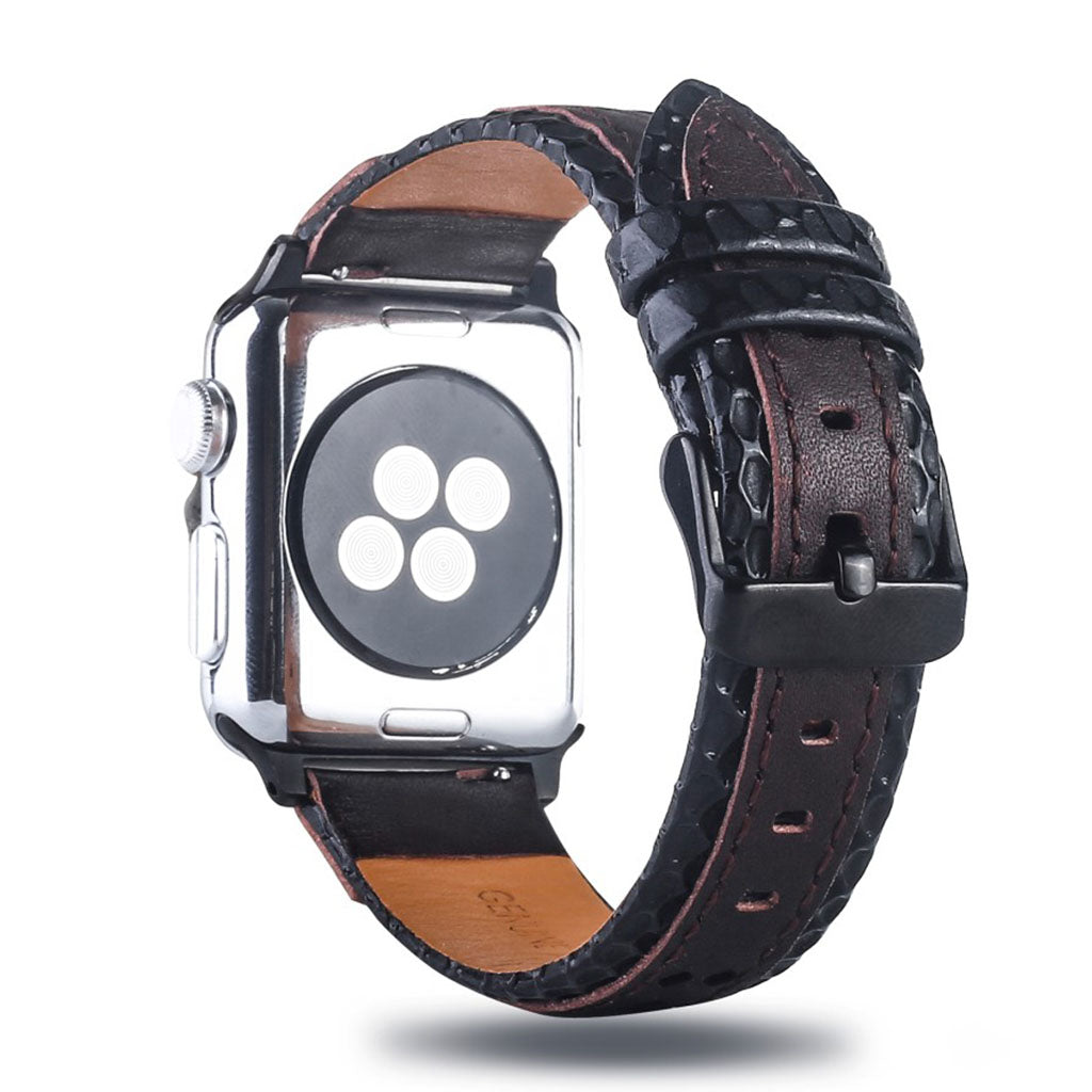 Rigtigt Kønt Ægte Læder Rem passer til Apple Watch Series 4 44mm