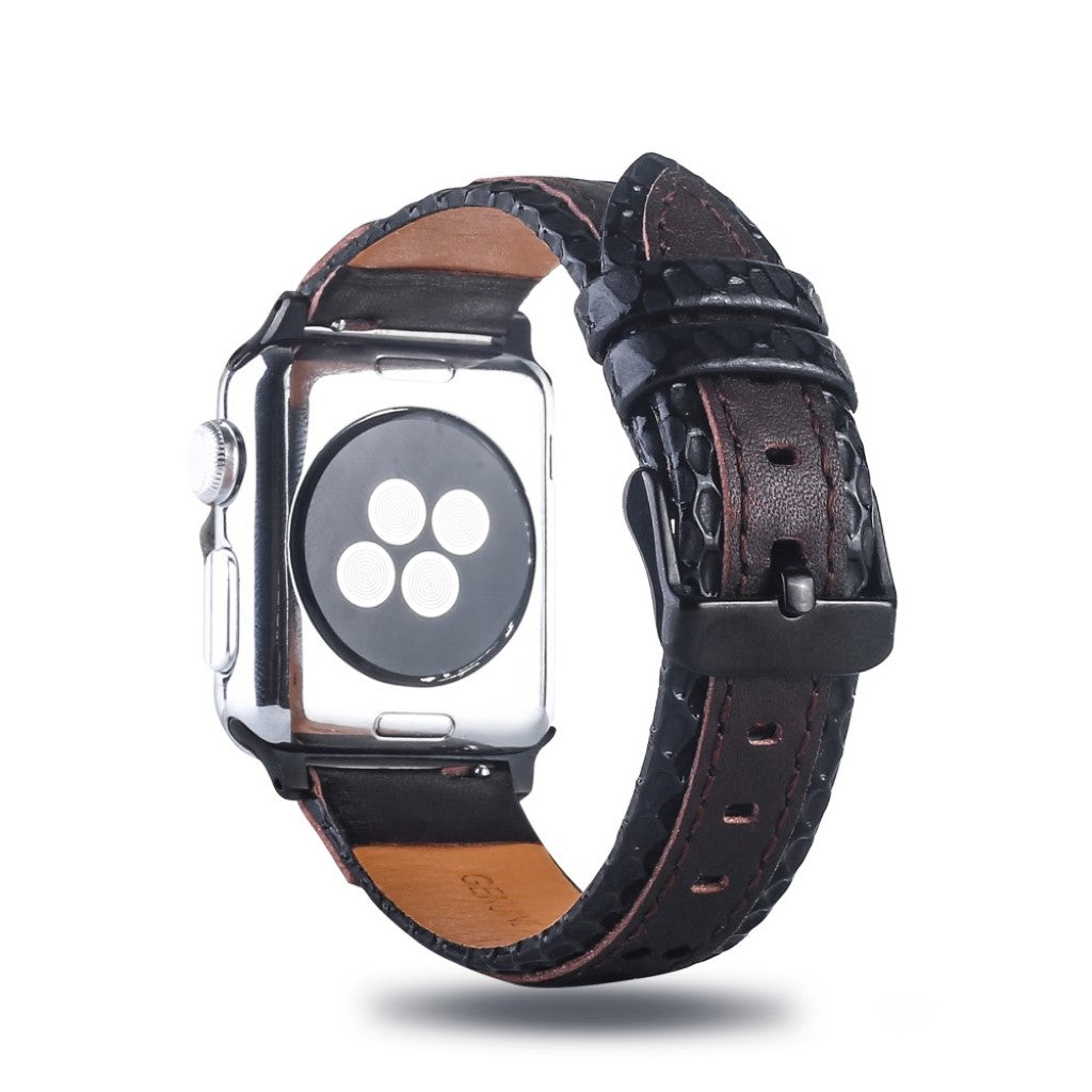 Rigtigt Kønt Ægte Læder Rem passer til Apple Watch Series 4 44mm