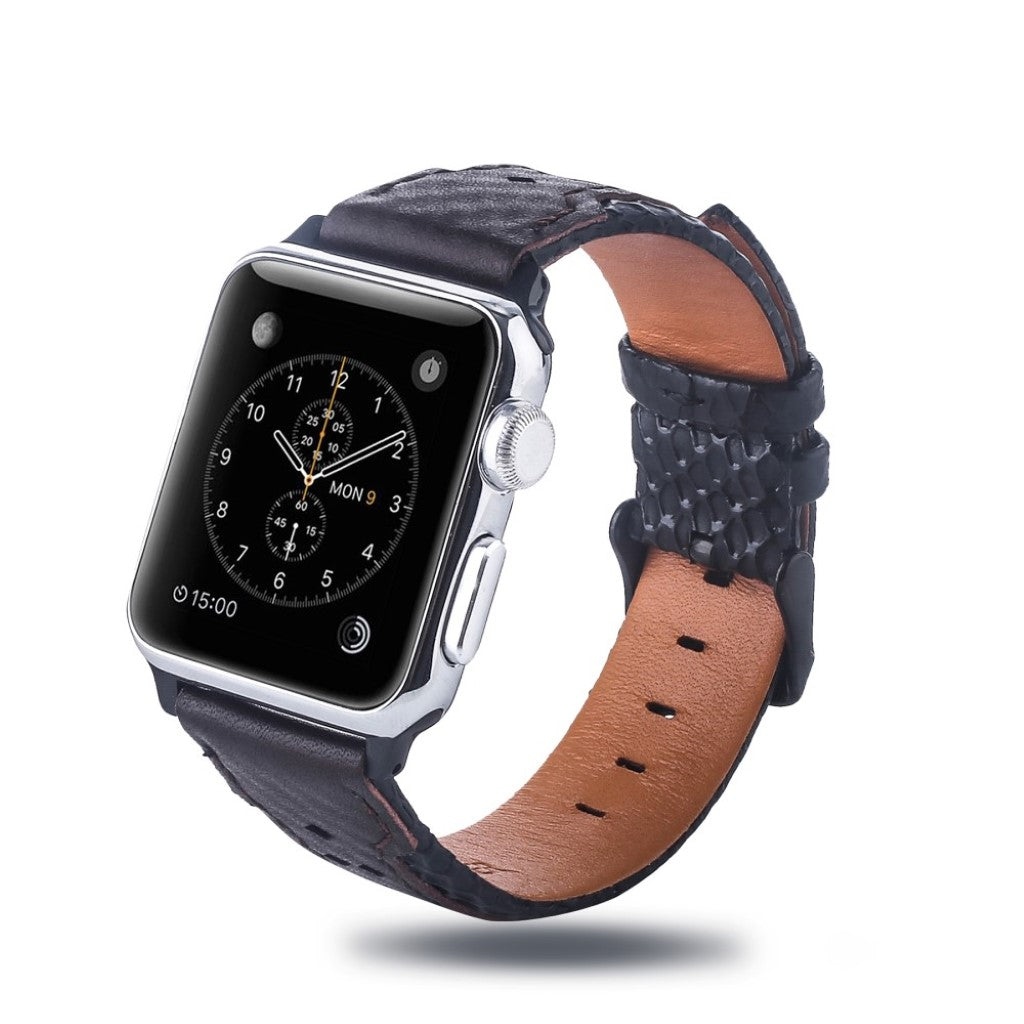 Rigtigt Kønt Ægte Læder Rem passer til Apple Watch Series 4 44mm