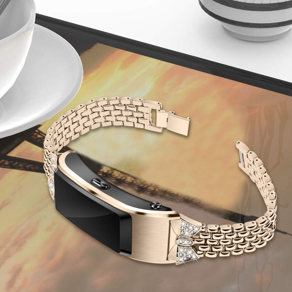 Vildt Hårdfør Metal Og Rhinsten Rem passer til Huawei TalkBand B5