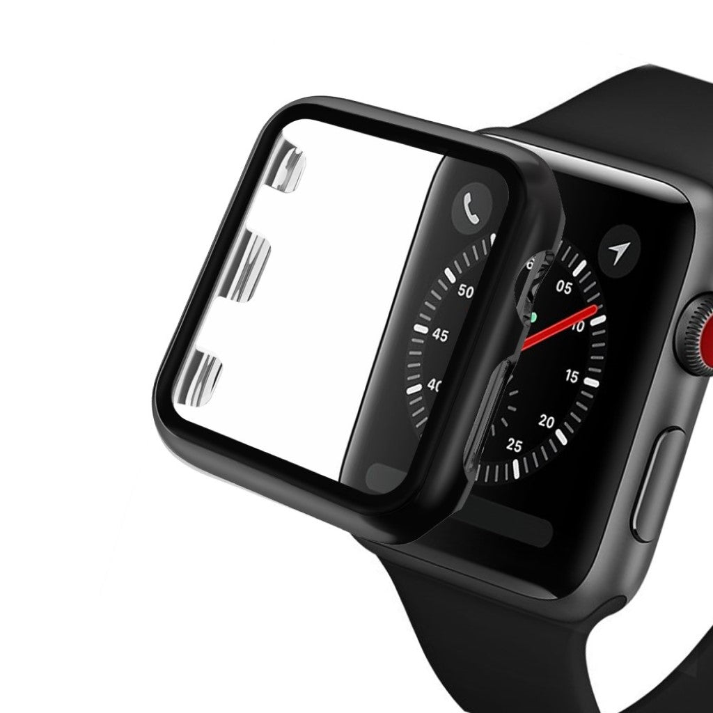 Fint Cover med Skærmbeskytter i Hærdet Glas passer til Apple Watch Series 1-3 42mm