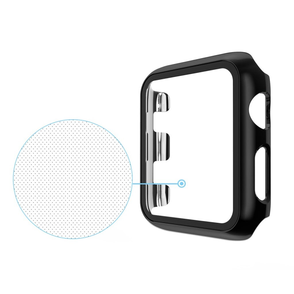 Fint Cover med Skærmbeskytter i Hærdet Glas passer til Apple Watch Series 1-3 42mm