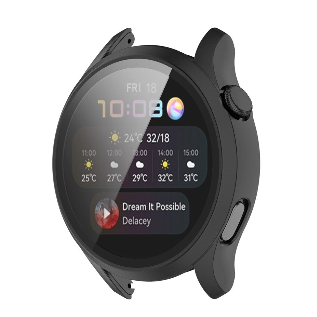 Rigtigt Godt Cover med Skærmbeskytter i Silikone og Hærdet Glas passer til Huawei Watch 3 Online