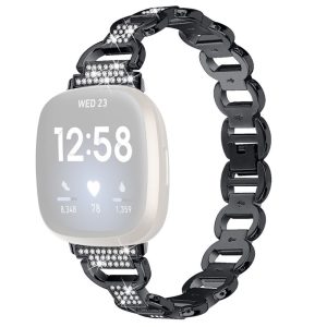 Superflot Metal Og Rhinsten Universal Rem passer til Fitbit Smartwatch