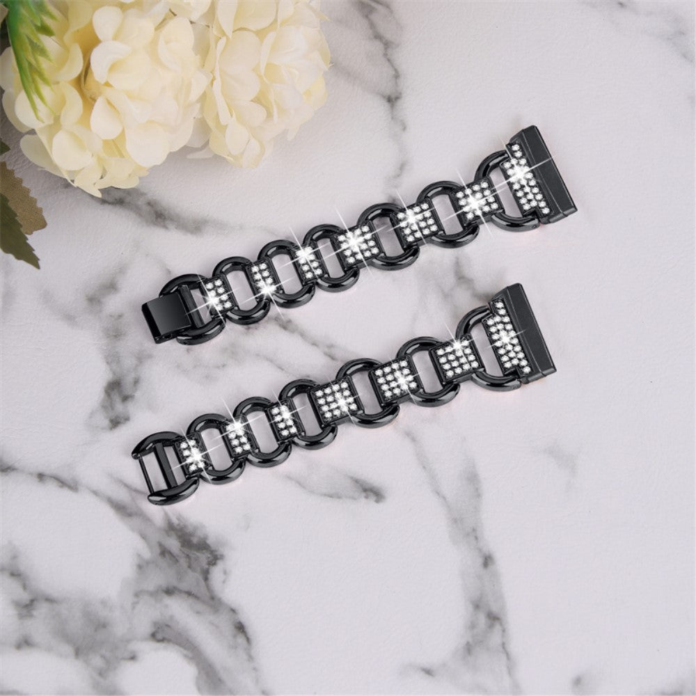 Superflot Metal Og Rhinsten Universal Rem passer til Fitbit Smartwatch