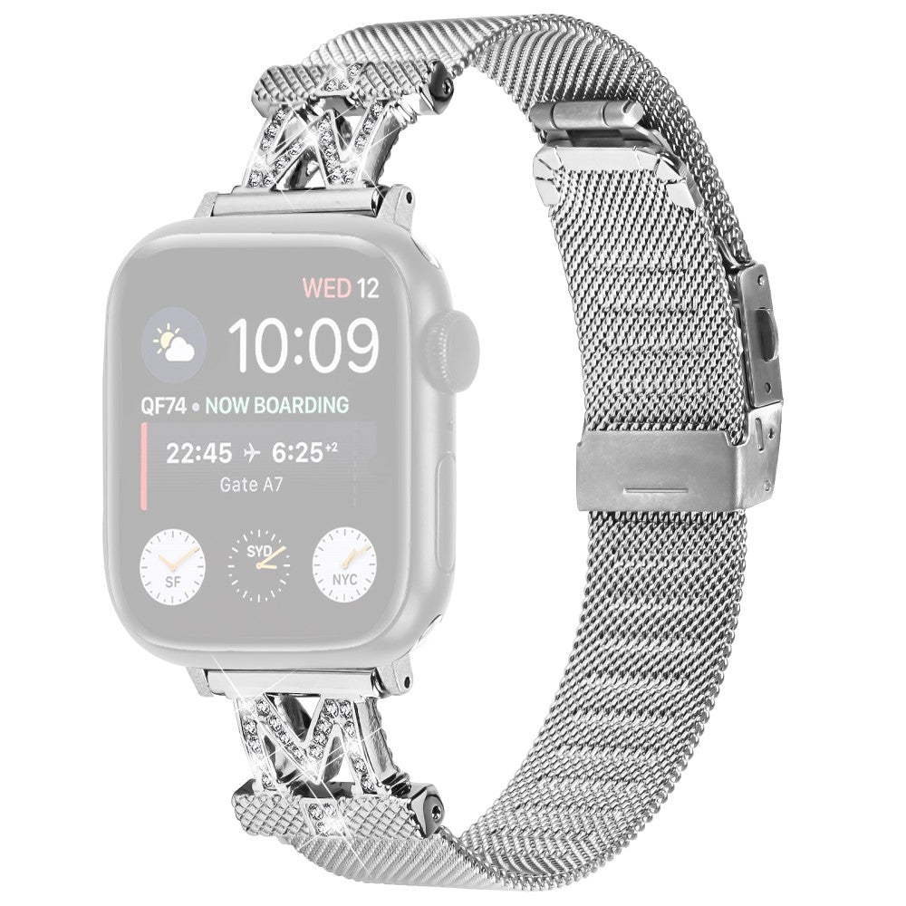 Tidsløst Metal Og Rhinsten Universal Rem passer til Apple Smartwatch