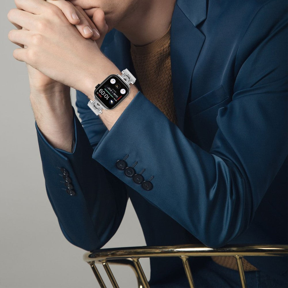 Tidsløst Metal Og Rhinsten Universal Rem passer til Apple Smartwatch