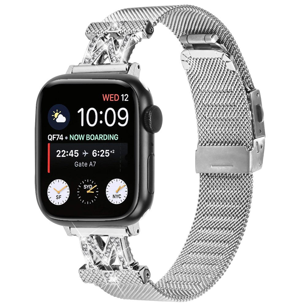 Tidsløst Metal Og Rhinsten Universal Rem passer til Apple Smartwatch