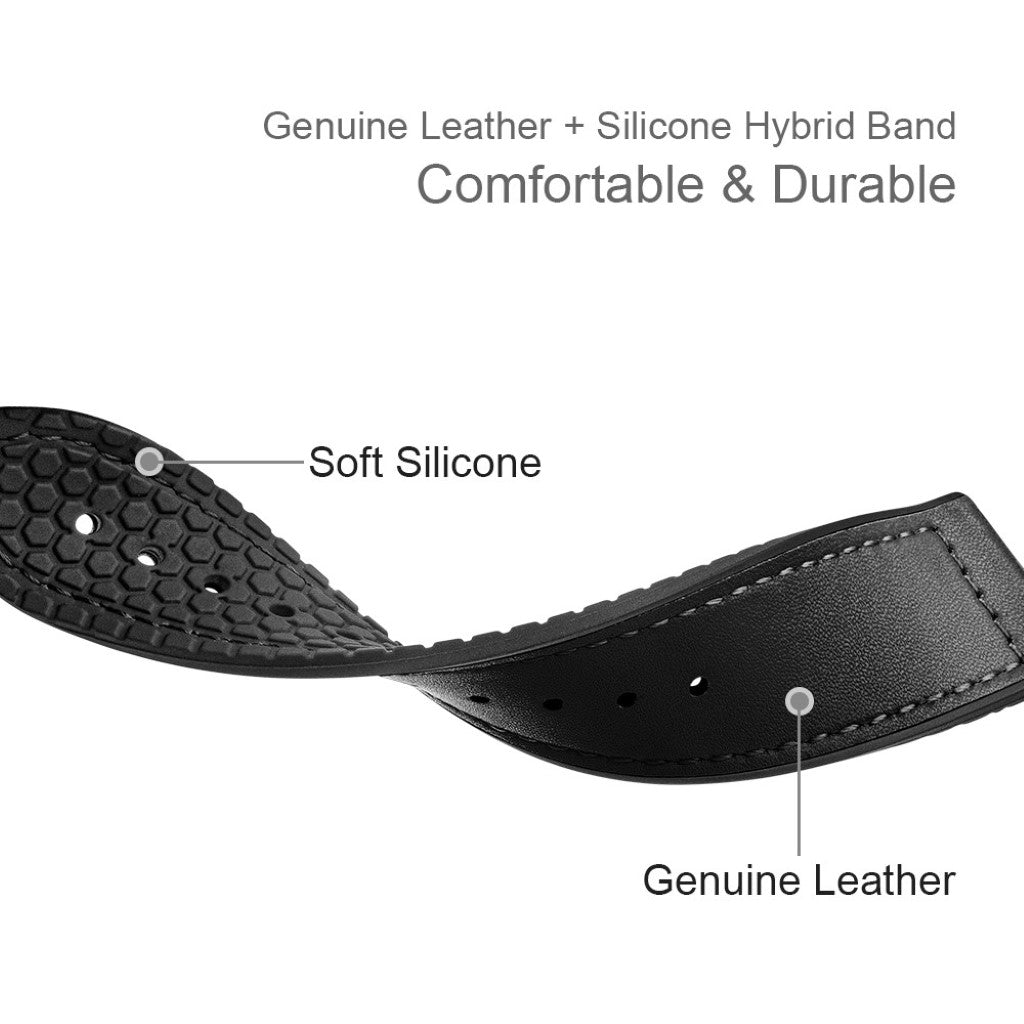 Alle Tiders Kunstlæder Og Silikone Universal Rem passer til Smartwatch