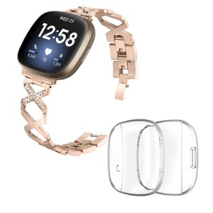 Metal Rem med Cover passer til Fitbit Sense 1 / Fitbit Versa 3