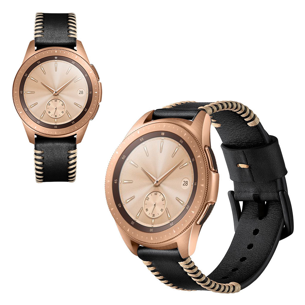 Rigtigt Smuk Ægte Læder Rem passer til Samsung Galaxy Watch (42mm)