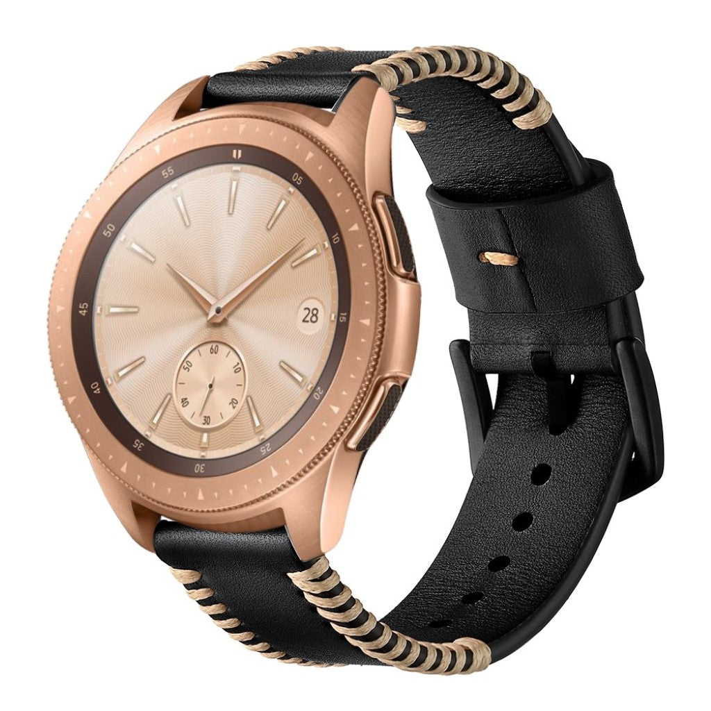 Rigtigt Smuk Ægte Læder Rem passer til Samsung Galaxy Watch (42mm)