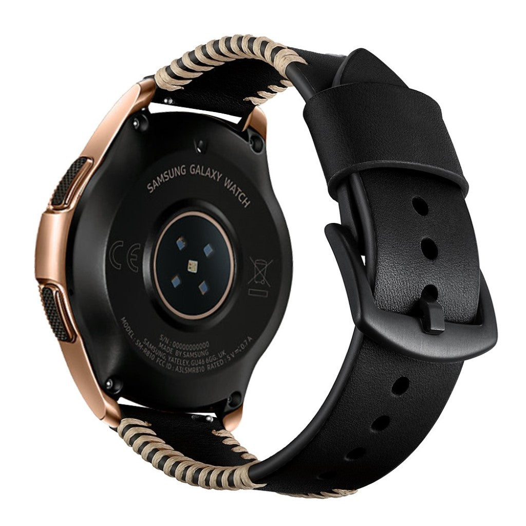 Rigtigt Smuk Ægte Læder Rem passer til Samsung Galaxy Watch (42mm)