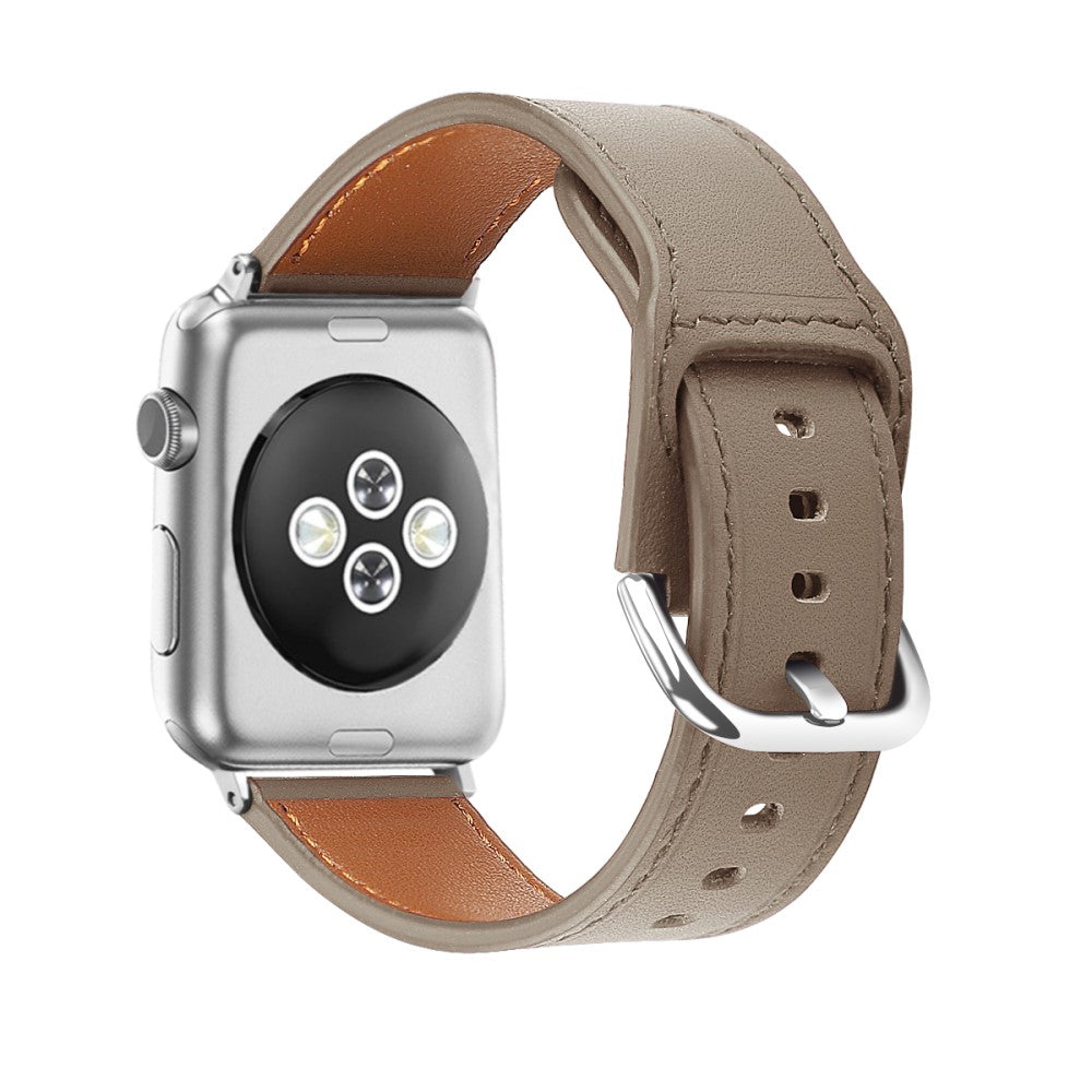 Rigtigt Sejt Ægte Læder Rem passer til Apple Watch Series 7 45mm - Størrelse: S Online Hot Salg