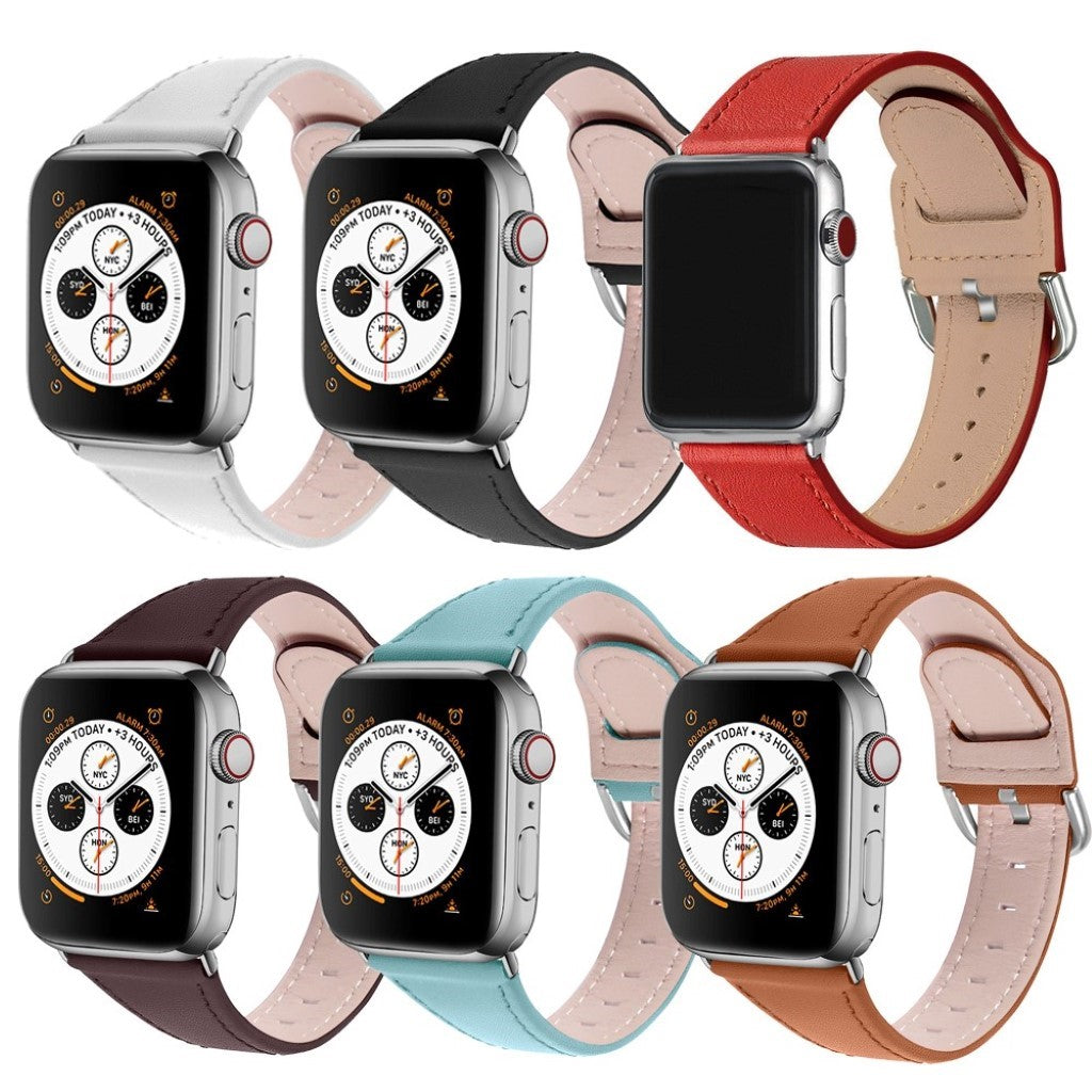 Vildt Hårdfør Ægte Læder Rem passer til Apple Watch Series 1-3 42mm