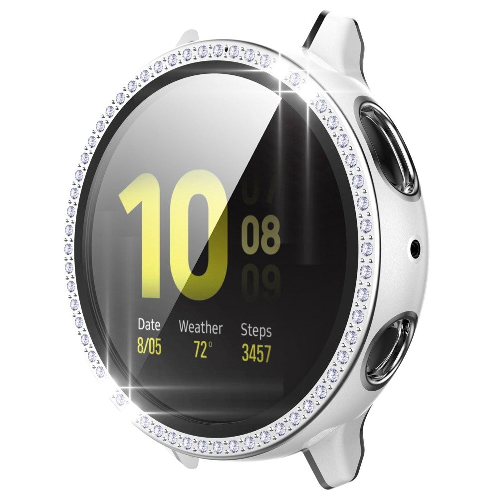 Fed Cover med Skærmbeskytter i Plastik, Rhinsten og Hærdet Glas passer til Samsung Galaxy Watch Active 2 - 44mm