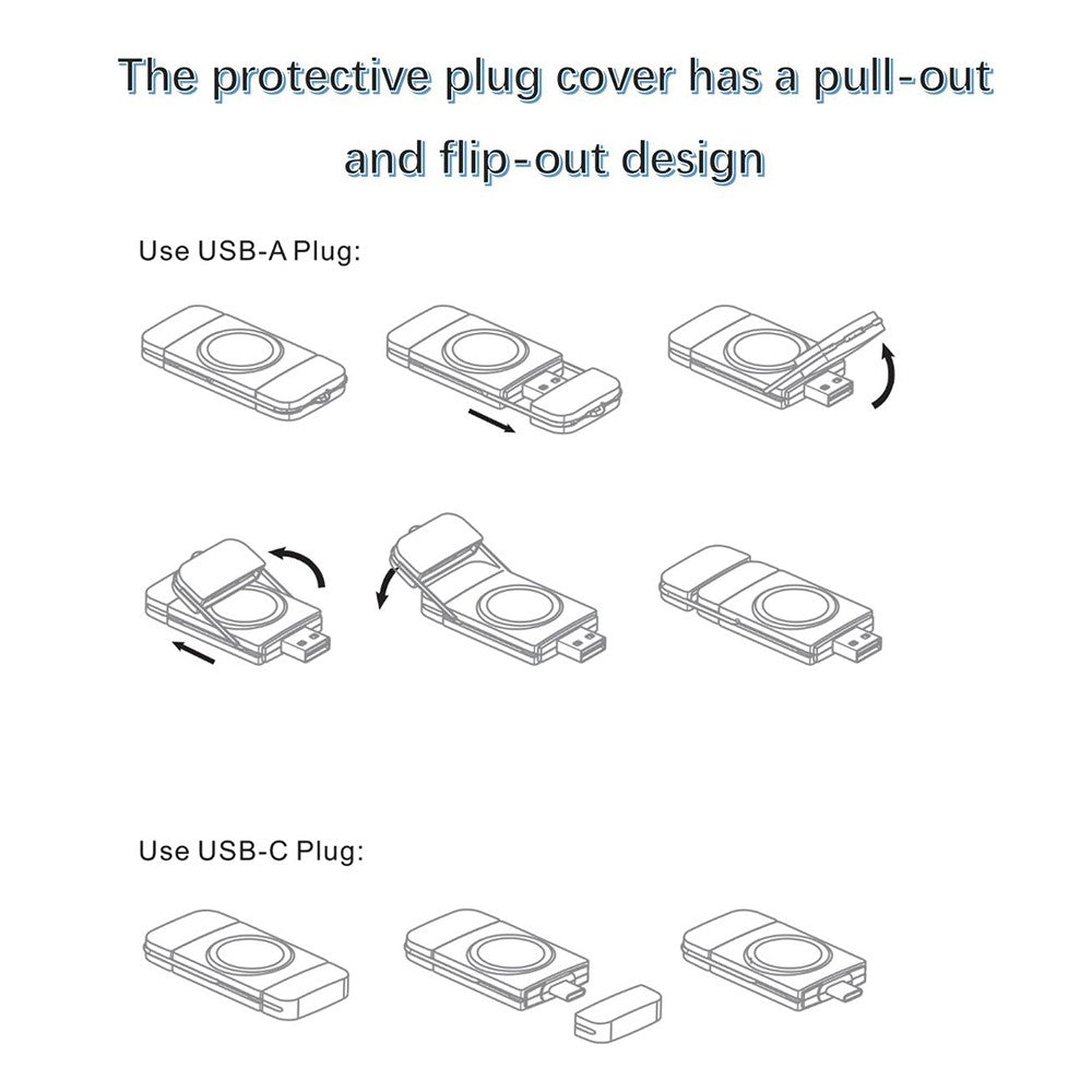 Plastik Trådløs Magnetisk USB Type-C Ladestation passer til Samsung Smartwatch